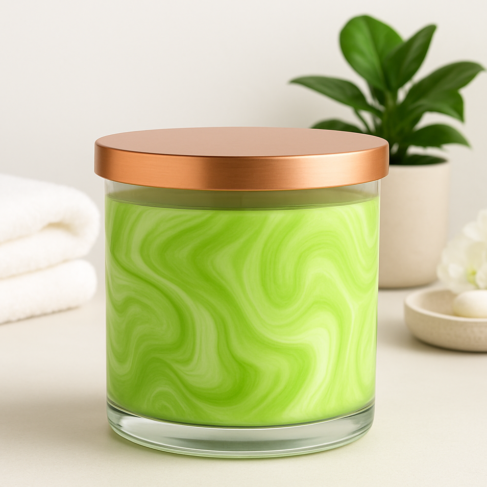 Coconut and Lime Marbled Candle