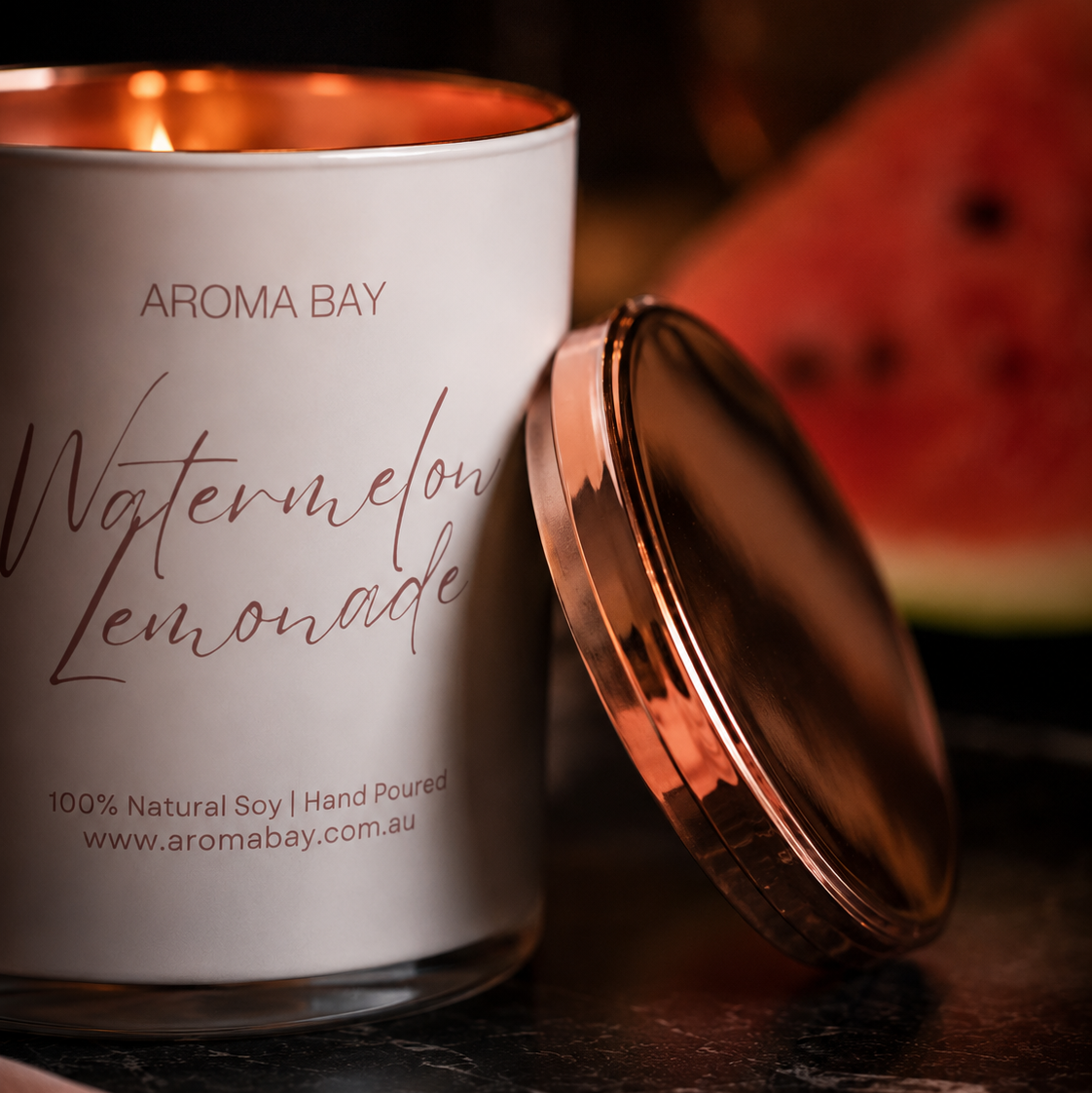 Watermelon Soy Candle in Rose Gold